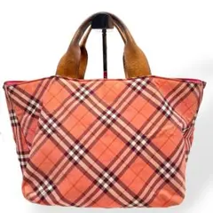 BURBERRY LONDON ハンドバッグ ノバチェック 舟形　ピンク