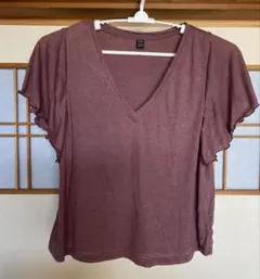 SHEIN LUNE カットソー　Vネック　バタフライスリーブ　大きいサイズ