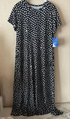 d'azur 半袖ロングワンピース 花柄