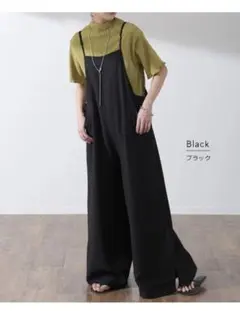 HUG.U サロペット オールインワン　ブラックのサムネイル