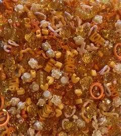 デコパーツセット1100個以上　オレンジ