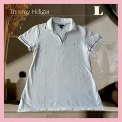 Tommy Hilfiger ホワイトポロシャツ Lサイズメンズレディース