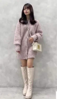 ナイスクラップ 新品未使用タグ付 ピンク ロングカーデワンピース ピンク