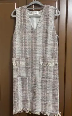 ツイード　ワンピース　レディース　服　M 冬服