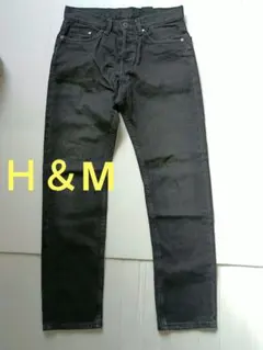 H&M ブラック ストレートレッグデニム　28インチ　メンズ