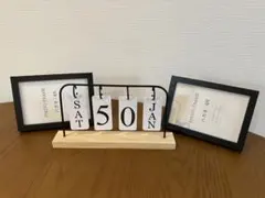 木製日めくり卓上カレンダー＆写真立てセット