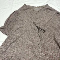 vintage 小花柄 ロングワンピース ウエストリボン 前開き ナチュラル