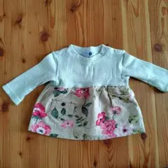 ミントグリーン 花柄 トップス 90cm