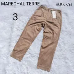 MARECHAL TERRE ベージュ タックパンツ 3 タグ付 レザー風のサムネイル