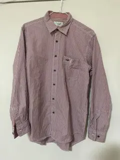 Crocodile Mサイズ 赤と白のストライプ長袖シャツ