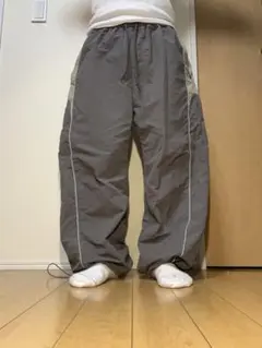 ZARA/ナイロンパンツ/バギー/シルバー