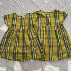 Samansa Mos2 Lagom チェック柄 半袖ワンピース 姉妹セットのサムネイル