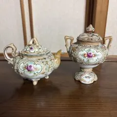 オールドノリタケ　陶器製 ティーポット シュガーポット セットのサムネイル