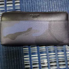 COACH 長財布 カモフラージュ柄 ネイビー系のサムネイル