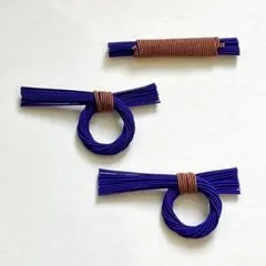 箸置き　水引き箸置き　紫　パープル　日本　3個セット　和食