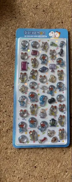 韓国限定　ドラえもん　3Dクリスタルステッカーシール　青