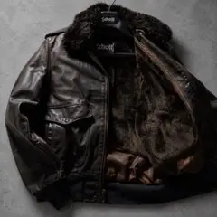 【米国製】schott フライトジャケット G-1 襟ボア　ブラウン 40のサムネイル