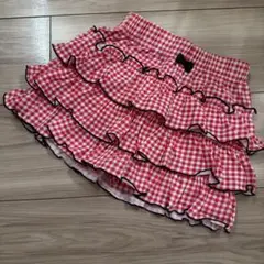 ANAP ギンガムチェック フリルスカート パンツ