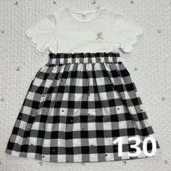 130)アプレレクール　スカラップドッキングワンピース　半袖