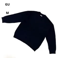 【美品】GU　ジーユー　オーバーサイズクルーネックセーター　ブラック　M