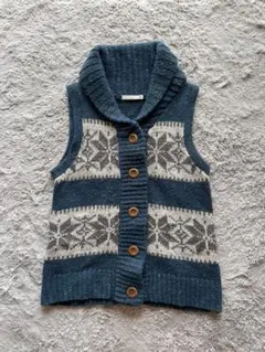 ノルディック柄 ニット ベスト