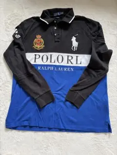 Ralph Lauren POLO RL ポロシャツ 黒/青 ＸＬ