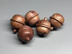 5個　木製　鈴　飾り物　紐の穴あり　工芸品　唐木　人気　送料無料