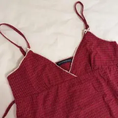 Brandy Melville 赤 チェック　キャミソール ブランディーメルビル