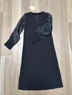 VOGUE Collection ワンピース ブラック 長袖 シースルー袖 L