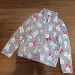 ユニクロ　ディズニー　ミニー　フルジップ　フリース　130　グレー