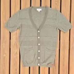 DIESEL　半袖カーディガン　サマーニット　カーキグリーン　サイズS