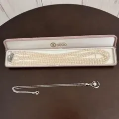 ✨美品✨淡水パール　三連ネックレス★6月誕生石★パールペンダント付き