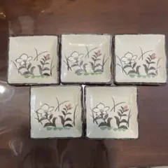 花柄の皿 5枚セット