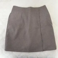 OLIVE des OLIVE 千鳥柄 茶色 ブラウン スカート ミニスカート