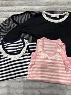 女の子 下着 セット 4枚 長袖2枚 タンクトップ2枚 美品 95cm