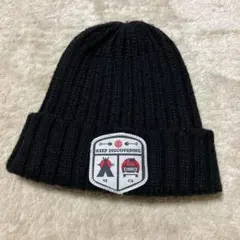 ELEMENTブラックニット帽 KEEP DISCOVERING
