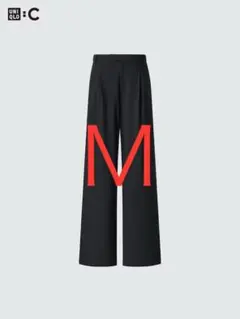 タックワイドストレートパンツ M 09 BLACK