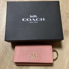 COACH ピンク レザー キーケース