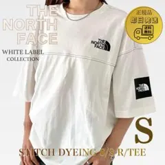 【韓国限定】男女兼用 ノースフェイス ロゴ ステッチ Tシャツ ホワイト　S