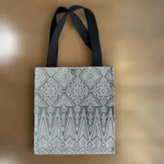 幾何学模様 グレー トートバッグ　豪華