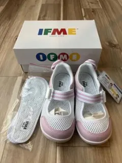 IFME 上履き 18.0 ホワイト/ピンク