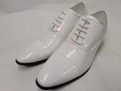 7cm UP シークレット レースアップドレスシューズ ホワイト 結婚式