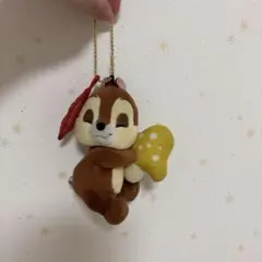 Disney 秋　きのこ　落ち葉　チップ　ぬいぐるみ キーチェーン