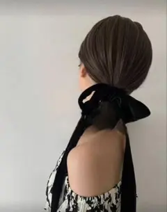 リボンヘアアクセサリー　ベロア