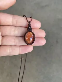 サンストーン　マクラメアクセサリー