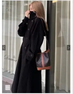 襟3Wayベルト付きフェイクウールトレンチコート GRL [ze783]タグ付き