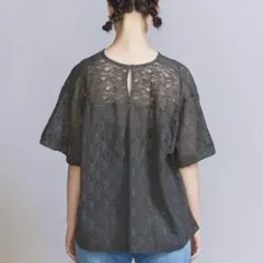 【BEAUTY&YOUTH】ラッセルレース ショートスリーブ トップス