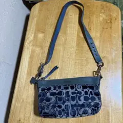 COACH オプティックシグネチャー ショルダーバッグ ブルー F14198のサムネイル