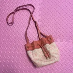 COACH コーチ 巾着型 ショルダーバッグ ピンク系
