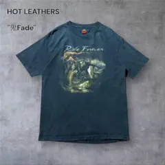 1375 古着HOT LEATHERSドクロバイカーTシャツ鬼フェード超雰囲気系